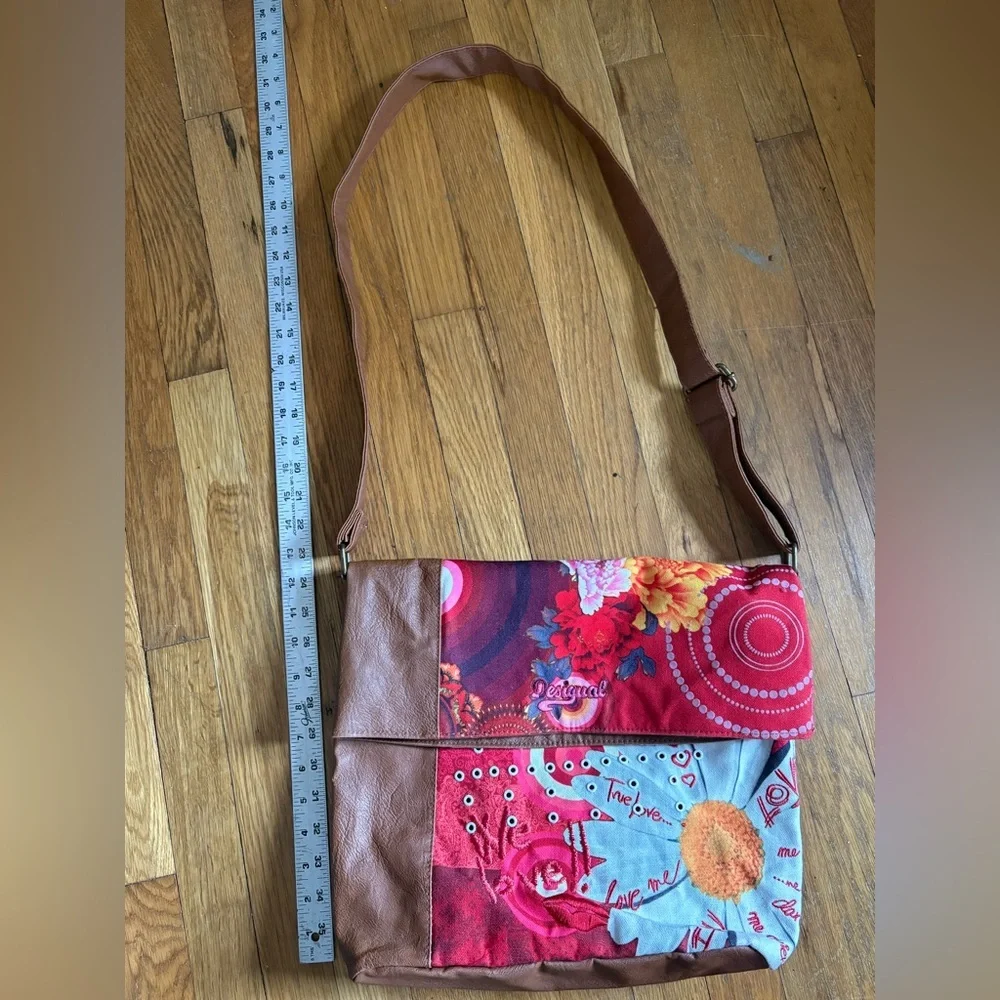 DESIGUAL canvas and leather messenger bag!